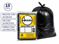 SACO LIXO 15L ARASIL PRETO ALMOFADA C/20